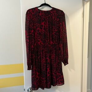Michael Kors red leopard print dress. Size L.